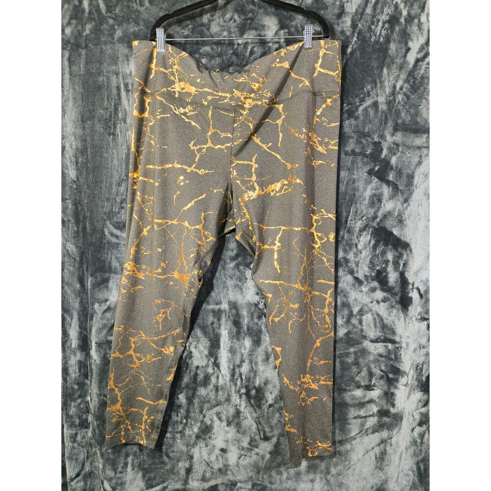 Live Well Active Cato  22/24W Leggings Gray and Gold Marble